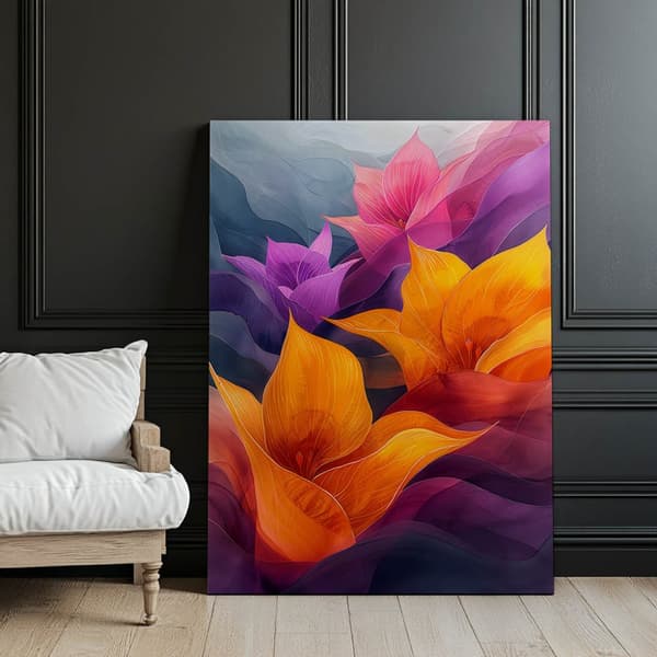Dreamland Lilies Dreamland Lilies, 30x40 cm, hvid træramme, 230 gsm mat papir