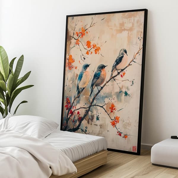 A Branch Full of Life A Branch Full of Life, 40x50 cm, guld aluminiumsramme, 230 gsm mat papir