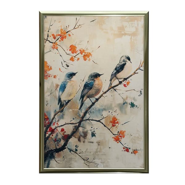 A Branch Full of Life A Branch Full of Life, 40x50 cm, guld aluminiumsramme, 230 gsm mat papir