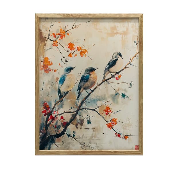 A Branch Full of Life A Branch Full of Life, 40x50 cm, guld aluminiumsramme, 230 gsm mat papir