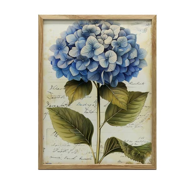 Vintage Hortensia Vintage Hortensia, 30x40 cm, mørkebrun træramme, 230 gsm mat papir