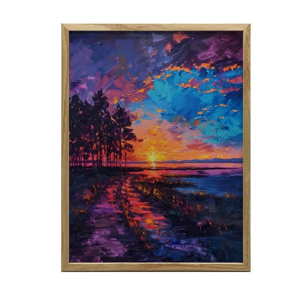 Sunset in Blissful Peace Sunset in Blissful Peace, 40x50 cm, guld aluminiumsramme, 230 gsm mat papir