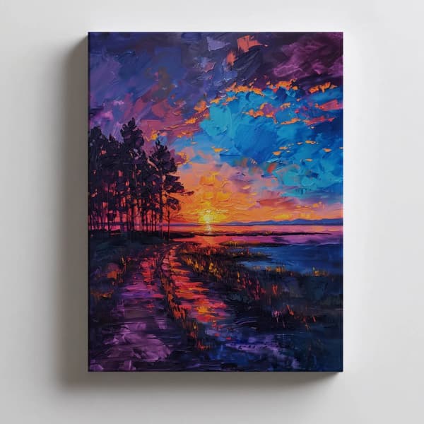 Sunset in Blissful Peace Sunset in Blissful Peace, 50x70 cm, lys egetræsramme, 230 gsm mat papir