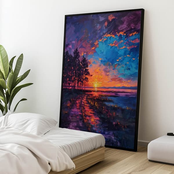 Sunset in Blissful Peace Sunset in Blissful Peace, 50x70 cm, lys egetræsramme, 230 gsm mat papir