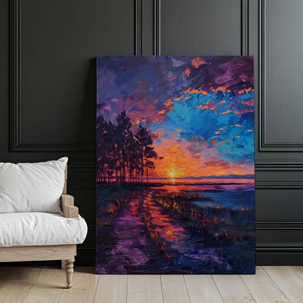 Sunset in Blissful Peace Sunset in Blissful Peace, 50x70 cm, lys egetræsramme, 230 gsm mat papir
