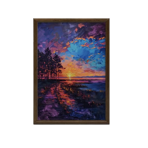 Sunset in Blissful Peace Sunset in Blissful Peace, 50x70 cm, lys egetræsramme, 230 gsm mat papir