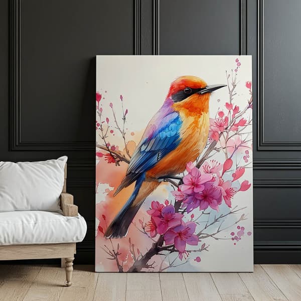 Melody of the Cherry Blossom Melody of the Cherry Blossom, 50x70 cm, uindrammet, premium lærred på båreramme