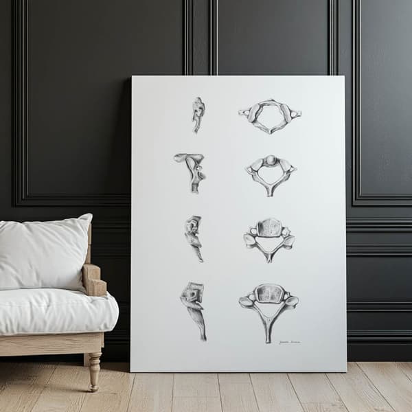 Anatomy of the Cervical Vertebrae - Anatomisk plakat Anatomy of the Cervical Vertebrae - Anatomisk plakat, 60x90 cm, uindrammet, 230 gsm mat papir