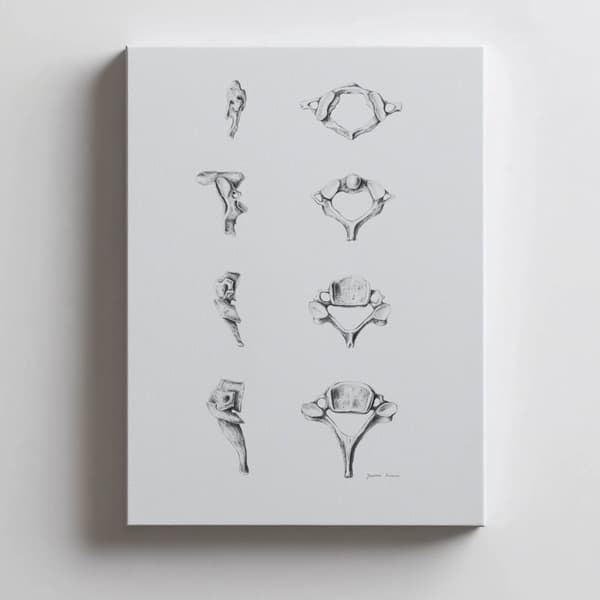 Anatomy of the Cervical Vertebrae - Anatomisk plakat Anatomy of the Cervical Vertebrae - Anatomisk plakat, 70x100 cm, sort aluminiumsramme, 230 gsm ma