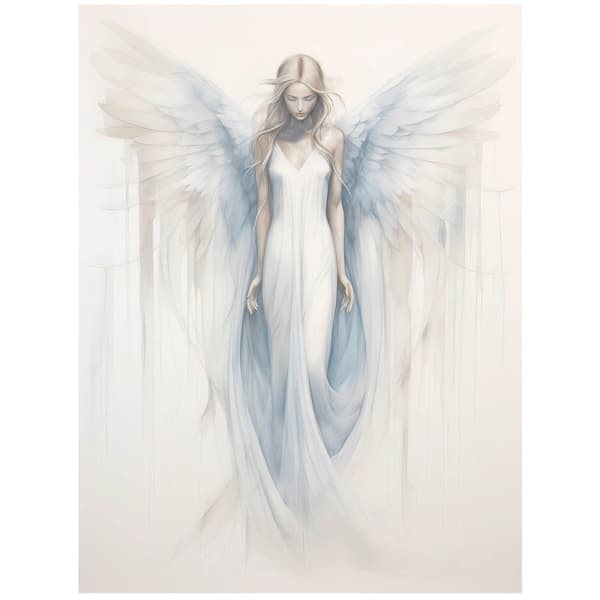 Angelic Blue Glow Poster Angelic Blue Glow Poster, 30x40 cm, guld aluminiumsramme, 230 gsm mat papir