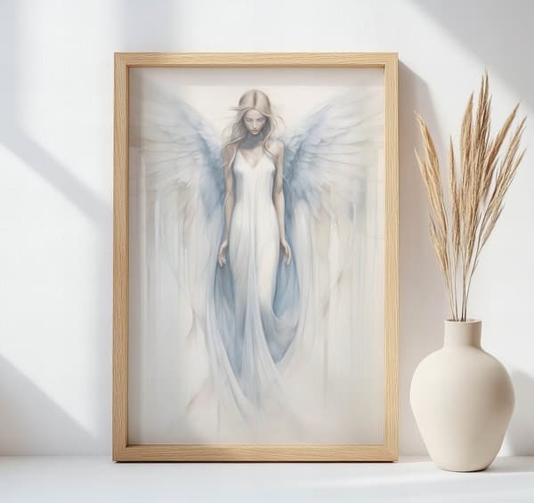 Angelic Blue Glow Poster Angelic Blue Glow Poster, 30x40 cm, guld aluminiumsramme, 230 gsm mat papir