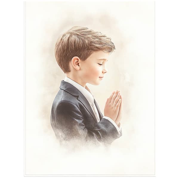 First Holy Communion Souvenir - Boy First Holy Communion Souvenir - Boy, 60x90 cm, guld aluminiumsramme, 230 gsm mat papir