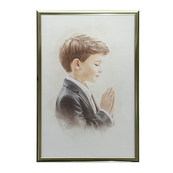 First Holy Communion Souvenir - Boy First Holy Communion Souvenir - Boy, 60x90 cm, guld aluminiumsramme, 230 gsm mat papir