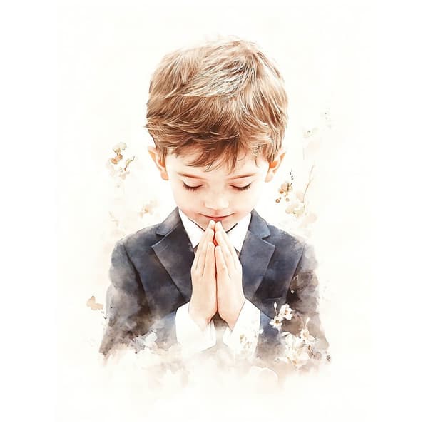 First Holy Communion - praying boy First Holy Holy Communion - praying boy, 70x100 cm, oinramad, premiumduk på bår