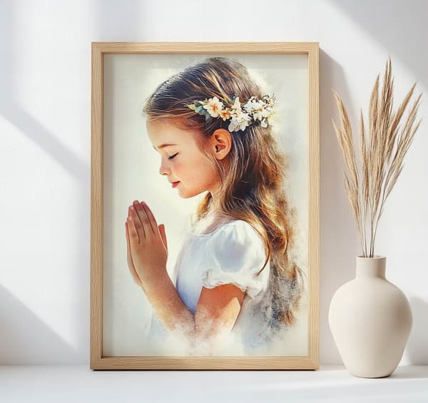 First Holy Communion Souvenir - Girl First Holy Communion Souvenir - Girl, 60x90 cm, svart aluminiumram, 230 gsm matt papper
