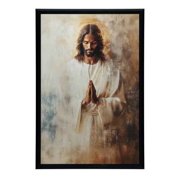 Jesus in Prayer Jesus in Prayer, 50x70 cm, mørkebrun træramme, 230 gsm mat papir