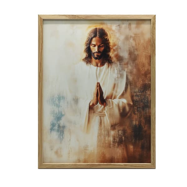Jesus in Prayer Jesus in Prayer, 50x70 cm, mørkebrun træramme, 230 gsm mat papir