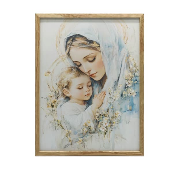 Mamma med barn - Bild på Jungfru Maria med barn Mamma med barn - Bild på Jungfru Maria med barn, 50x70 cm, guldaluminiumram, 230 gsm matt papper