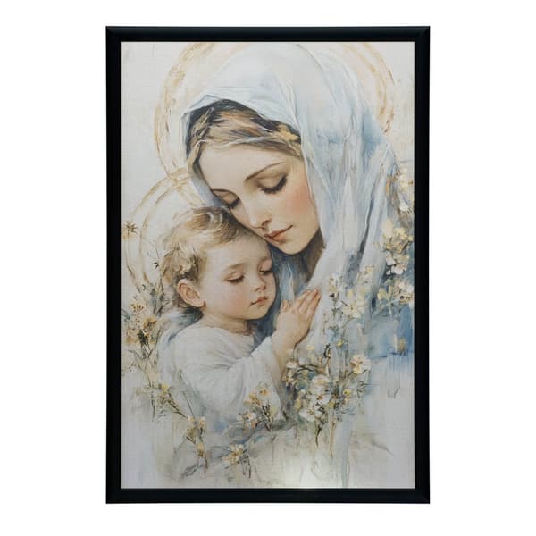 Mor med barn - Billede af Jomfru Maria med barn Mor med barn - Billede af Jomfru Maria med barn, 70x100 cm, uindrammet, premium lærred på båreramme
