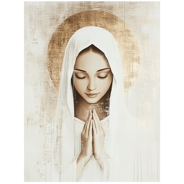 Mary's Prayer in Silence Mary's Prayer in Silence, 70x100 cm, lys egetræsramme, 230 gsm mat papir