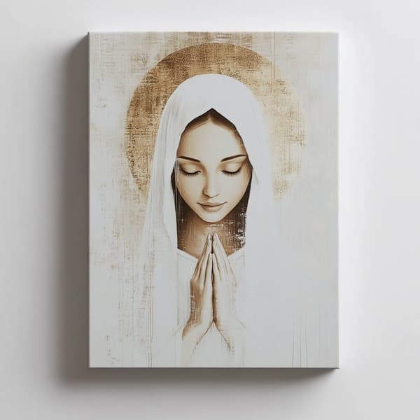 Mary's Prayer in Silence Mary's Prayer in Silence, 70x100 cm, lys egetræsramme, 230 gsm mat papir