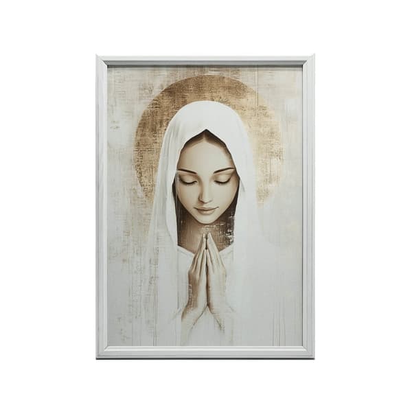Mary's Prayer in Silence Mary's Prayer in Silence, 70x100 cm, lys egetræsramme, 230 gsm mat papir