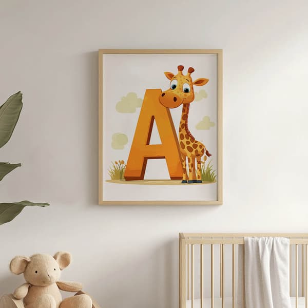Poster Giraffe Adventure Poster Giraffe Adventure, 60x90 cm, guld aluminiumram, 230 gsm matt papper