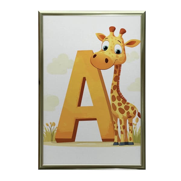 Poster Giraffe Adventure Poster Giraffe Adventure, 60x90 cm, guld aluminiumram, 230 gsm matt papper