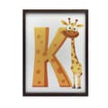 Pikkukuva 2 / 11: Kirahvi kirjaimella K - Iloinen juliste lapsille Kirahvi kirjaimella K - Iloinen juliste lapsille, 40x50 cm, kultainen alumiinikehys, 230 gsm mattapap
