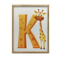 Pikkukuva 1 / 11: Kirahvi kirjaimella K - Iloinen juliste lapsille Kirahvi kirjaimella K - Iloinen juliste lapsille, 40x50 cm, kultainen alumiinikehys, 230 gsm mattapap