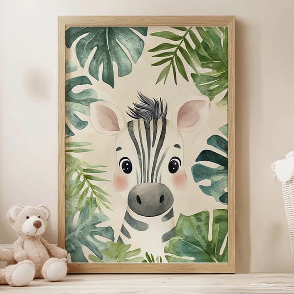 Poster Little Zebra's Face Poster Little Zebra's Face, 50x70 cm, ljus ekträram, 230 gsm matt papper