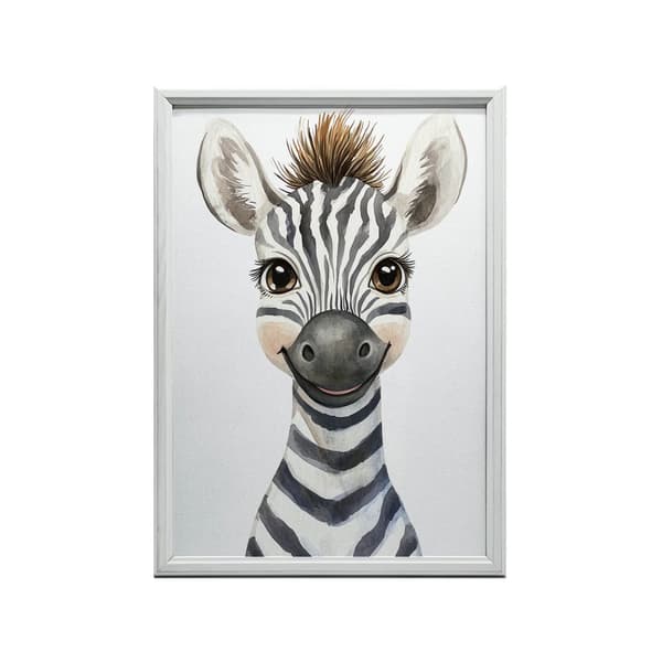 Plakat Happy zebra Plakat Happy zebra, 50x70 cm, mørkebrun træramme, 230 gsm mat papir