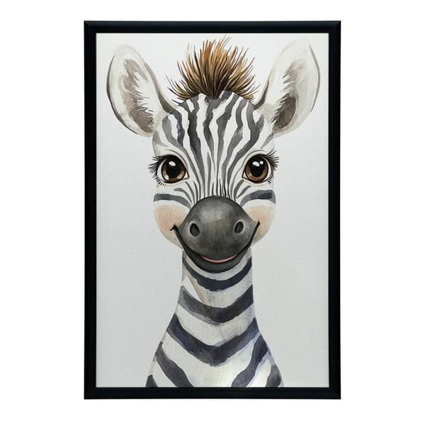 Plakat Happy zebra Plakat Happy zebra, 50x70 cm, mørkebrun træramme, 230 gsm mat papir