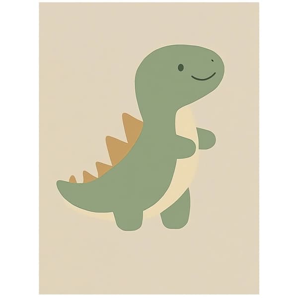 Smiling Dinosaur Poster Smiling Dinosaur Poster, 30x40 cm, hvid træramme, 230 gsm mat papir