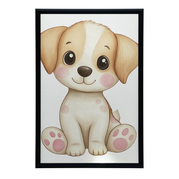 Plakat Sød hvalp i hvid Plakat Sød hvalp i hvid, 40x50 cm, uindrammet, 230 gsm mat papir