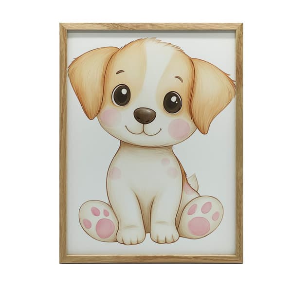 Plakat Sød hvalp i hvid Plakat Sød hvalp i hvid, 40x50 cm, uindrammet, 230 gsm mat papir