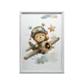 Pikkukuva 10 / 11: Flying Bear Pilot -juliste Lentävä karhulentäjäjuliste, 40x50 cm, kultainen alumiinikehys, 230 gsm mattapaperi