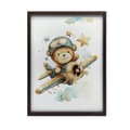 Pikkukuva 2 / 11: Flying Bear Pilot -juliste Lentävä karhulentäjäjuliste, 40x50 cm, kultainen alumiinikehys, 230 gsm mattapaperi