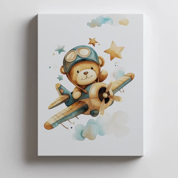 Flying Bear Pilot Poster Flying Bear Pilot Poster, 50x70 cm, sort aluminiumsramme, 230 gsm mat papir