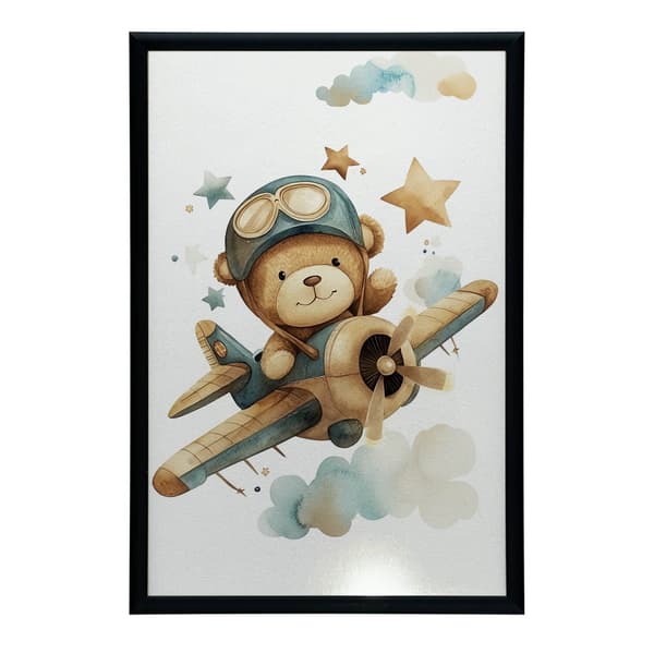 Flying Bear Pilot Poster Flying Bear Pilot Poster, 50x70 cm, sort aluminiumsramme, 230 gsm mat papir