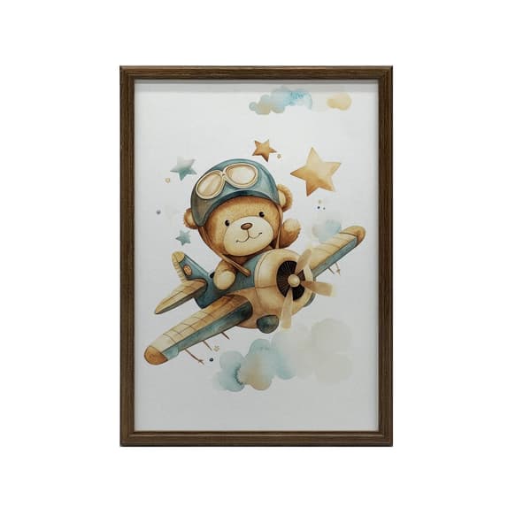 Flying Bear Pilot Poster Flying Bear Pilot Poster, 50x70 cm, sort aluminiumsramme, 230 gsm mat papir