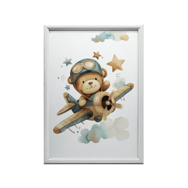 Flying Bear Pilot Poster Flying Bear Pilot Poster, 50x70 cm, sort aluminiumsramme, 230 gsm mat papir