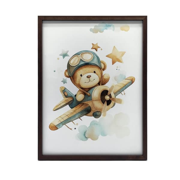 Flying Bear Pilot Poster Flying Bear Pilot Poster, 50x70 cm, sort aluminiumsramme, 230 gsm mat papir