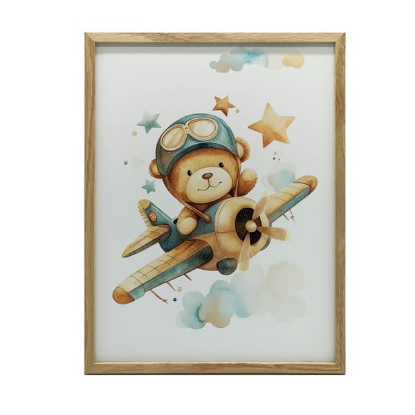 Flying Bear Pilot Poster Flying Bear Pilot Poster, 50x70 cm, sort aluminiumsramme, 230 gsm mat papir