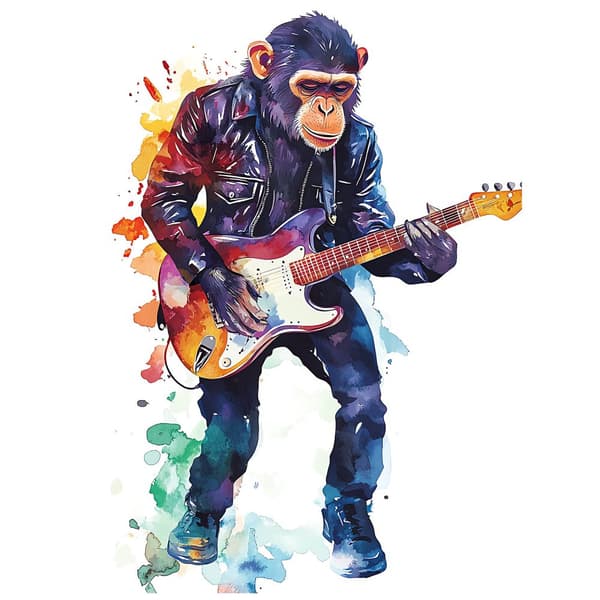 Abe med guitarplakat Abe med guitarplakat, 70x100 cm, sort aluminiumsramme, 230 gsm mat papir