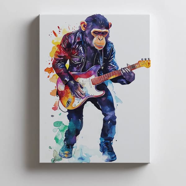 Abe med guitarplakat Abe med guitarplakat, 70x100 cm, sort aluminiumsramme, 230 gsm mat papir