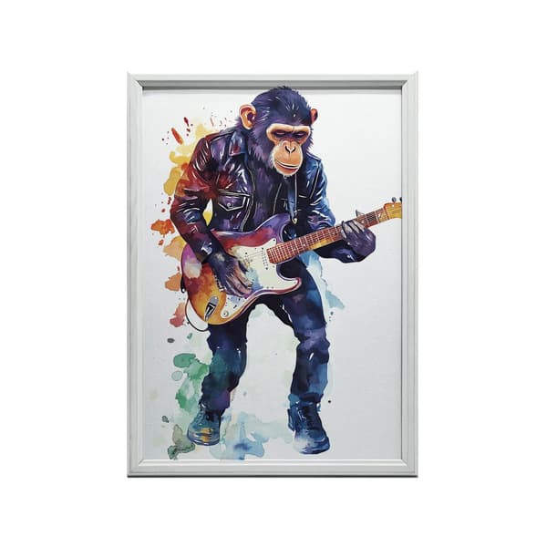 Abe med guitarplakat Abe med guitarplakat, 70x100 cm, sort aluminiumsramme, 230 gsm mat papir