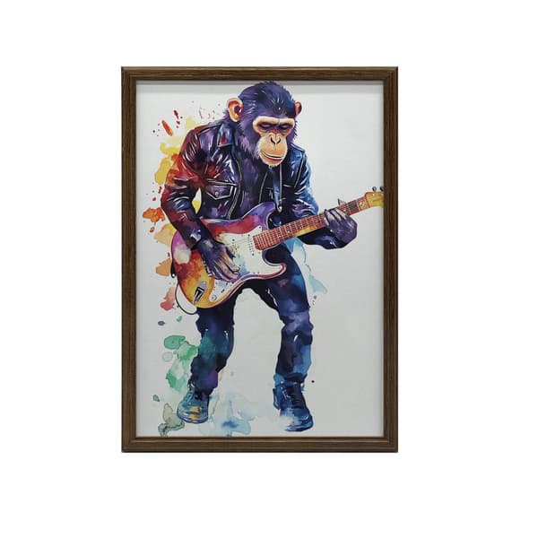 Abe med guitarplakat Abe med guitarplakat, 70x100 cm, sort aluminiumsramme, 230 gsm mat papir