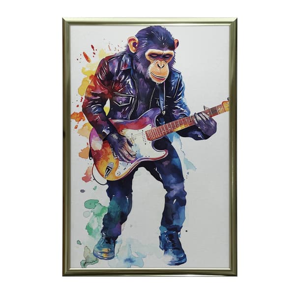 Abe med guitarplakat Abe med guitarplakat, 70x100 cm, sort aluminiumsramme, 230 gsm mat papir