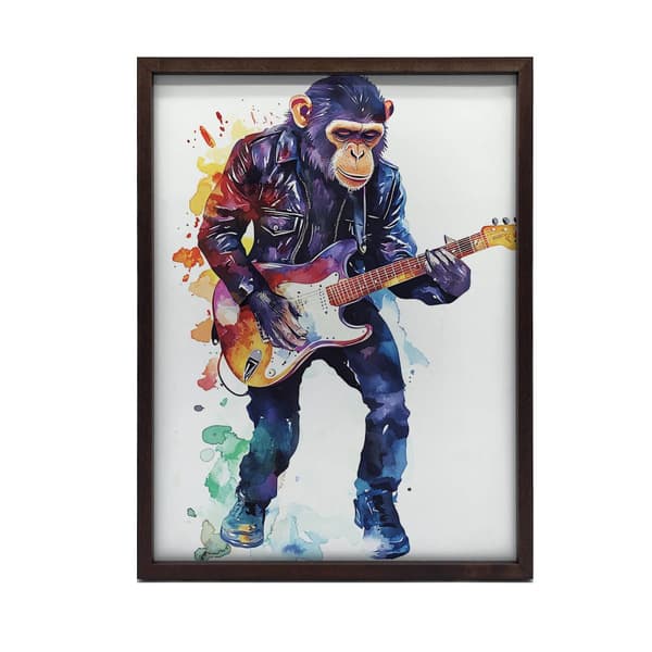 Abe med guitarplakat Abe med guitarplakat, 70x100 cm, sort aluminiumsramme, 230 gsm mat papir